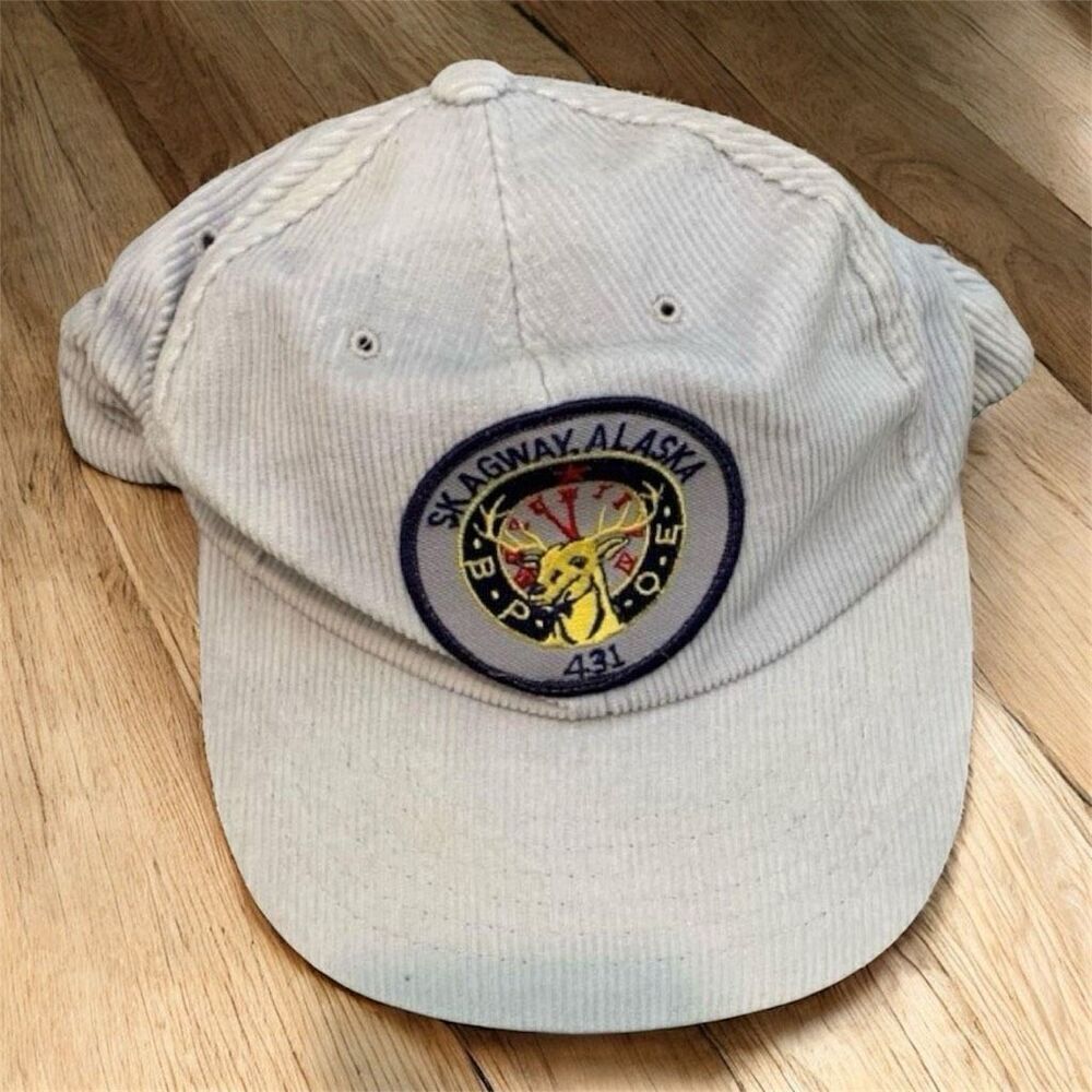 Vintage Alaska Patch SnapBack Trucker Corduroy Gray Hat Cap